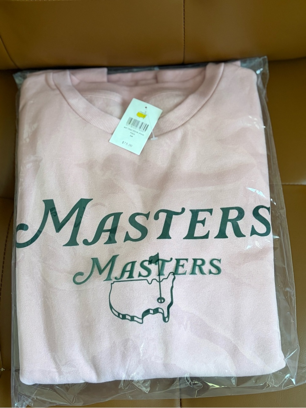 Masters Pink Pullover Sweatshirt with Green Logo